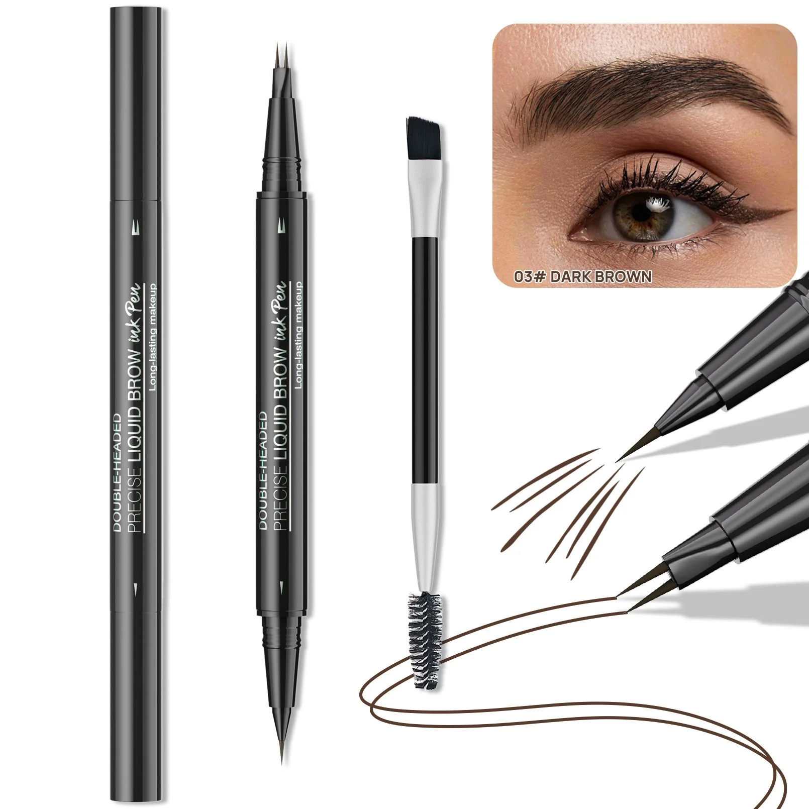 💖BUY 1 GET 1 FREE 💖2-in-1 4D Eyebrow Pencil (Natural Brow Makeup and Eyelash Line) - Image 7