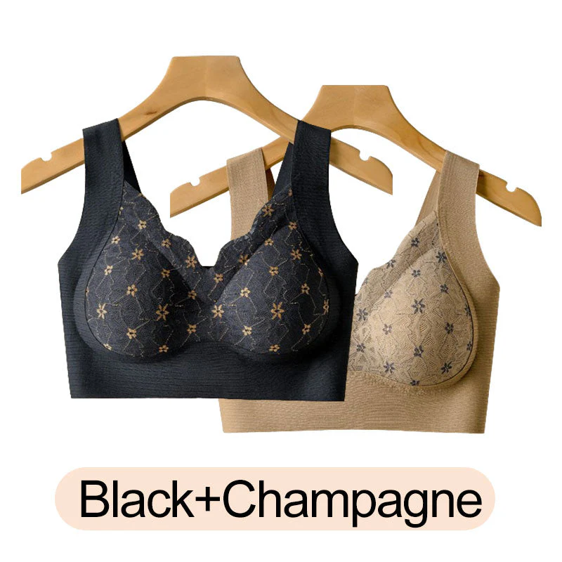 3D Lace Bra with Fixed Padding for Middle-Aged Women - Image 12
