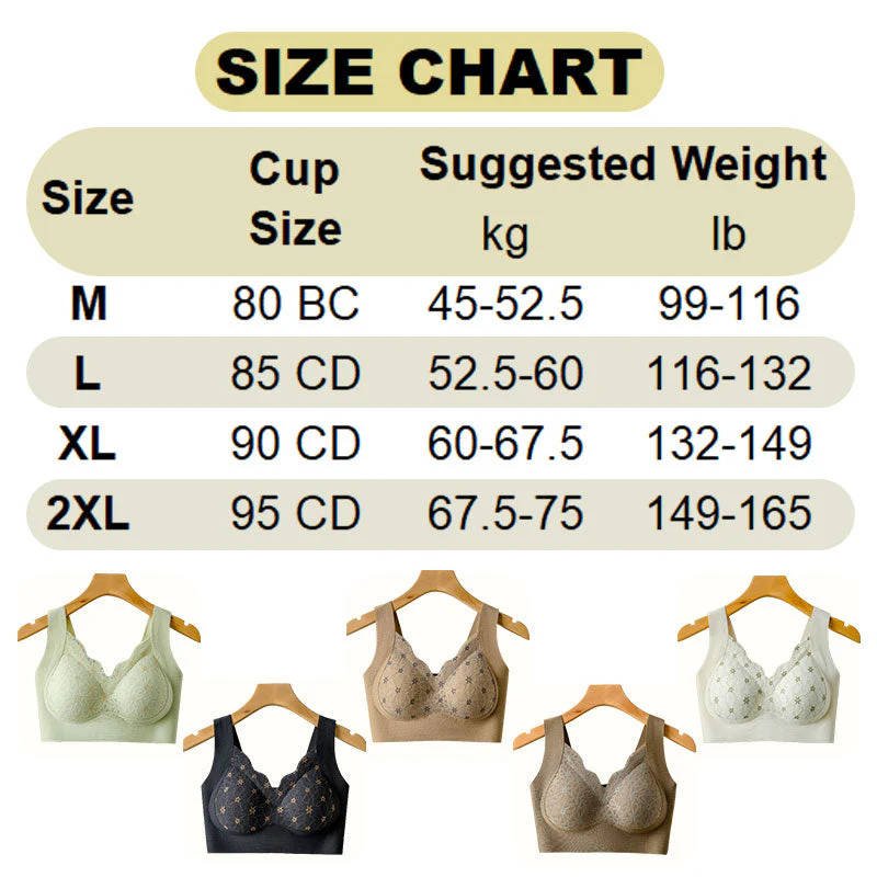 3D Lace Bra with Fixed Padding for Middle-Aged Women - Image 8