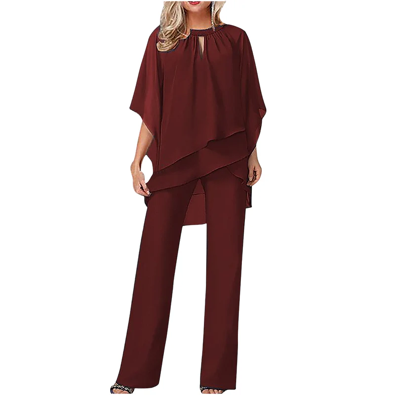 ⏳Limited-time 50% off⏰Elegant Asymmetrical Two-Piece Pant Set👚👖 - Image 9