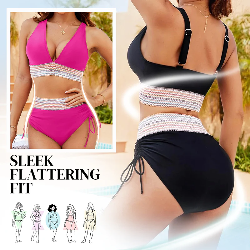 🌊🏖️SUMMER HOT SALE 49% OFF👙High Waisted Tummy Control Color Block Bikini Sets 3 - Image 4