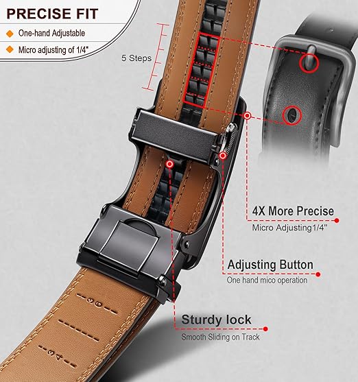 ✨️LAST DAY SALE 70% OFF!!✨️ Leather Ratchet Belt With Adjustable Buckle💼 - Image 7