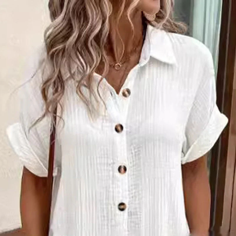 💎50% OFF! 💎 Women's Buttoned Short Sleeve Pocket Shirt Dress – Cotton Blend, Relaxed Fit & Everyday Versatility (M–2XL) 👗🌿 - Image 10