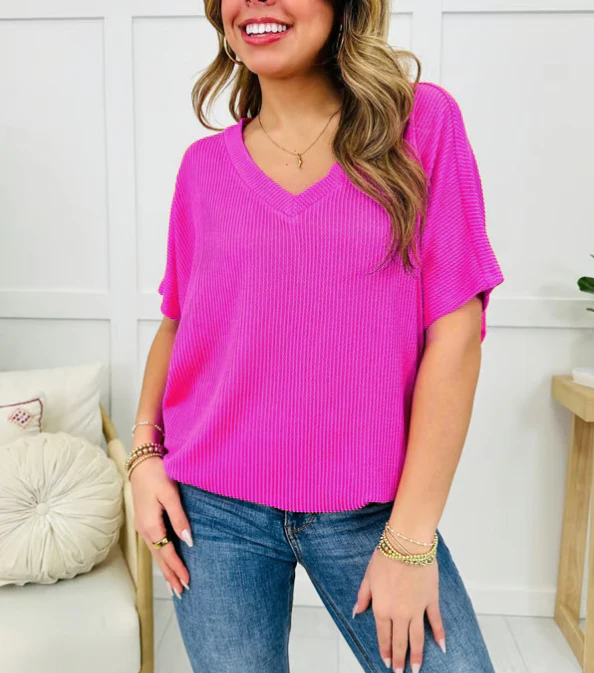 💥Limited time promotion 49% Off💥Women's V-Neck Versatile Casual Bat Sleeve T-Shirt Tops - Image 8