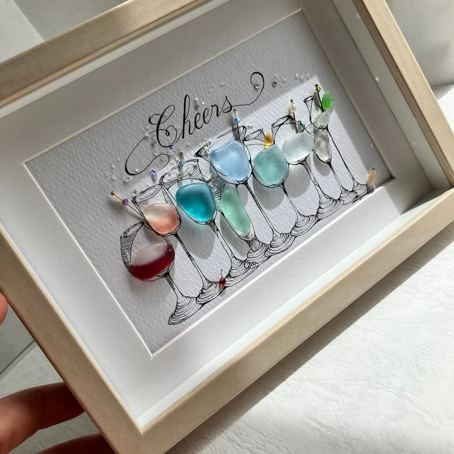 ⏳LAST DAY SALE 70% OFF!💖Cocktail Party Sea Glass Art🍸Cocktail Party Sea Glass Art - Image 3