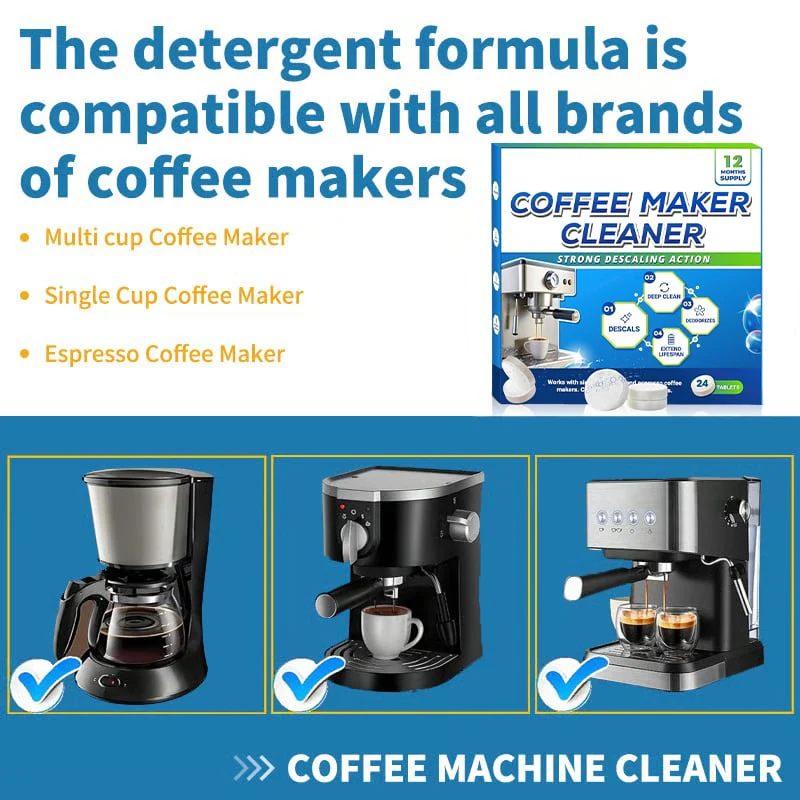 ⏰Last Day Surprise Price: £6.99!!🔥Multifunctional Coffee Machine Cleaner Descaler Tablets - Image 3