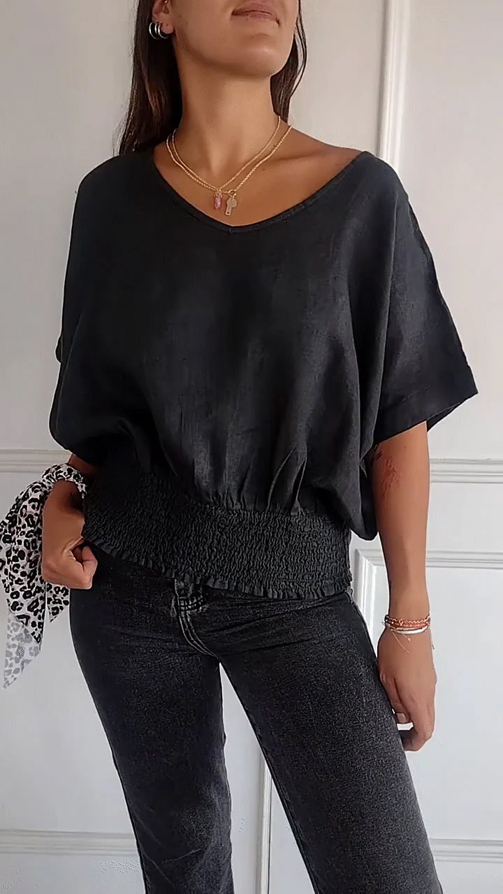 🔥BUY 3 PAY FOR 2 (Each only£7.99!!)🔥Simple Solid Color V-Neck Half-Sleeve T-Shirt💛 - Image 22