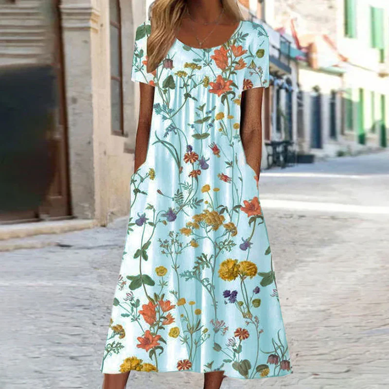 💕LAST DAY SALE 50% OFF💕Women’s Cotton Linen Floral Long Dress - Image 6
