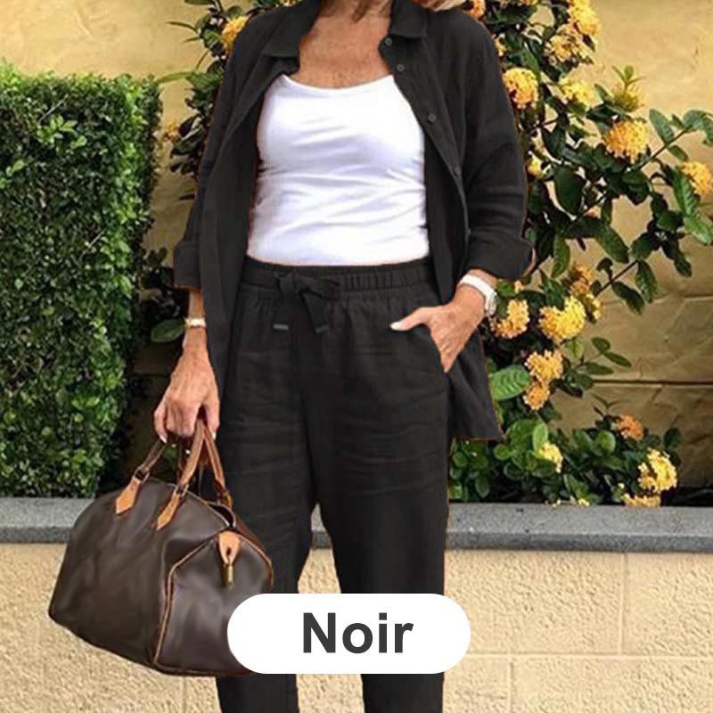 🌸 Spring Hot Sale 75% OFF🌸Women's cotton linen long sleeve blouse and pants set - Image 14