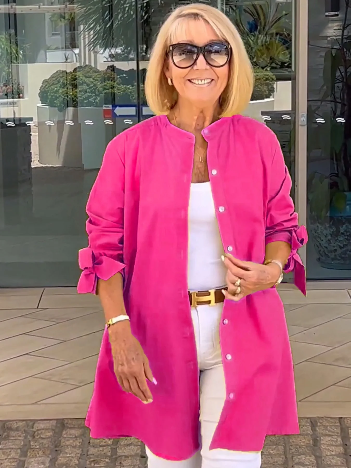 🔥LAST DAY SALE 49% OFF🔥Solid Color Long Cotton Shirt Jackets For Women - Image 8