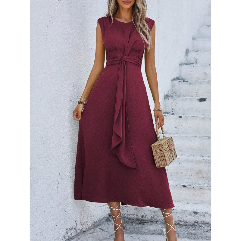 ⏳LAST DAY SALE 59% OFF!!🎁Women's Elegant Solid Color Crew Neck Dress - Image 5