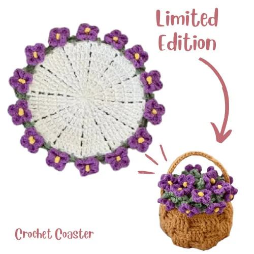 🌹Handmade Crochet Flower Coaster - Image 11