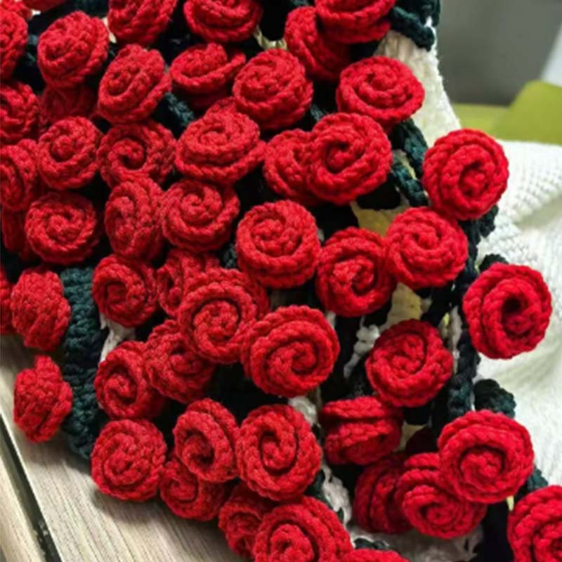 Crochet Rose Bouquet Knitted Blanket - Image 28