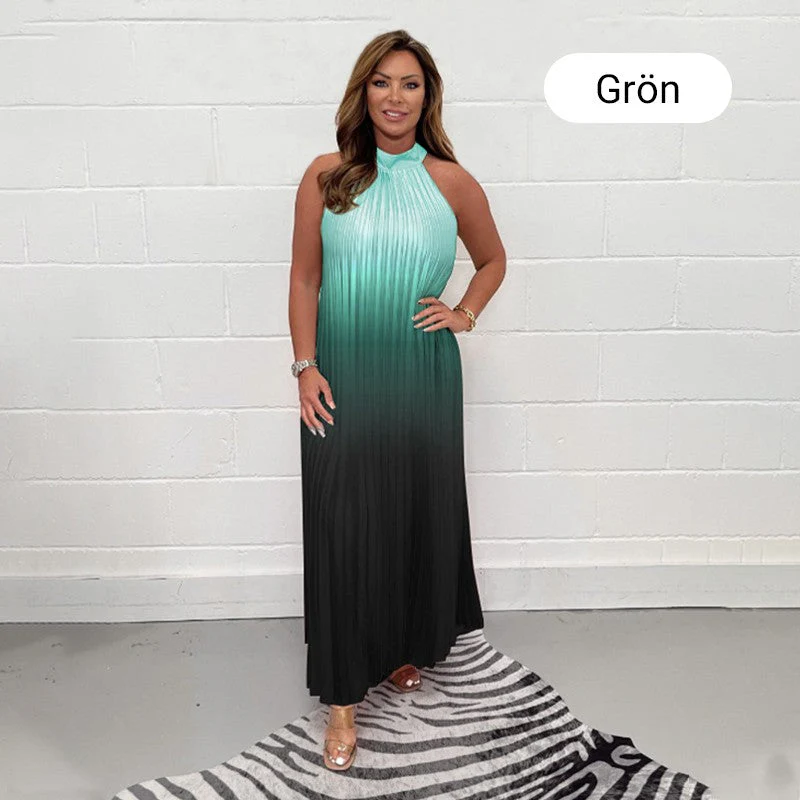 🔥Last Day Special Price £15.99!!💥-💃 Gradient Pleated Halter Neck Dress - Image 21