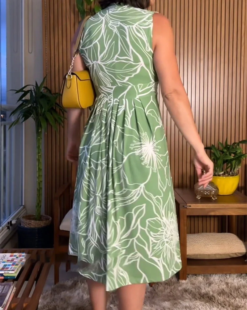 🌿LIMITED SALE 49% OFF🌿Sleeveless V-Neck Waist-Cinching Dress - Image 4