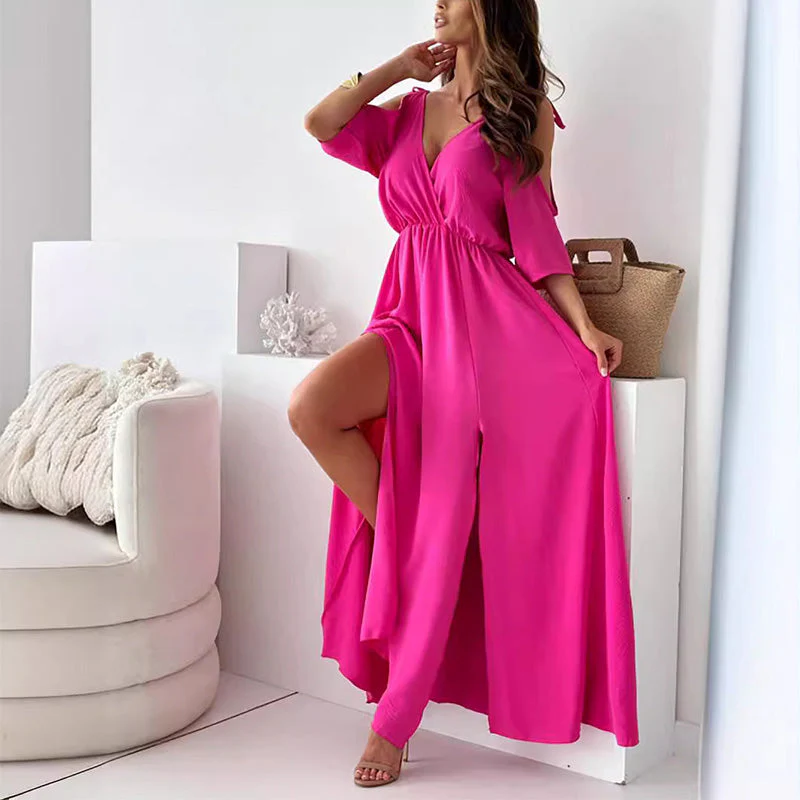 💖Limited Sale 49% OFF💖Women’s Elegant Sexy V Neck Side Slit Dress - Image 11