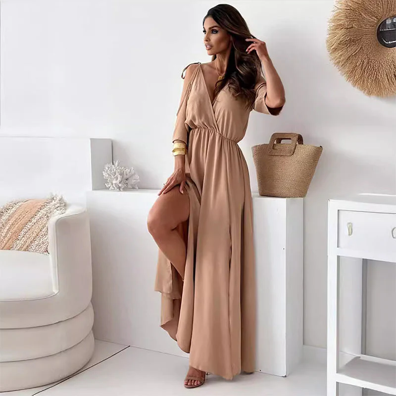 💖Limited Sale 49% OFF💖Women’s Elegant Sexy V Neck Side Slit Dress - Image 3