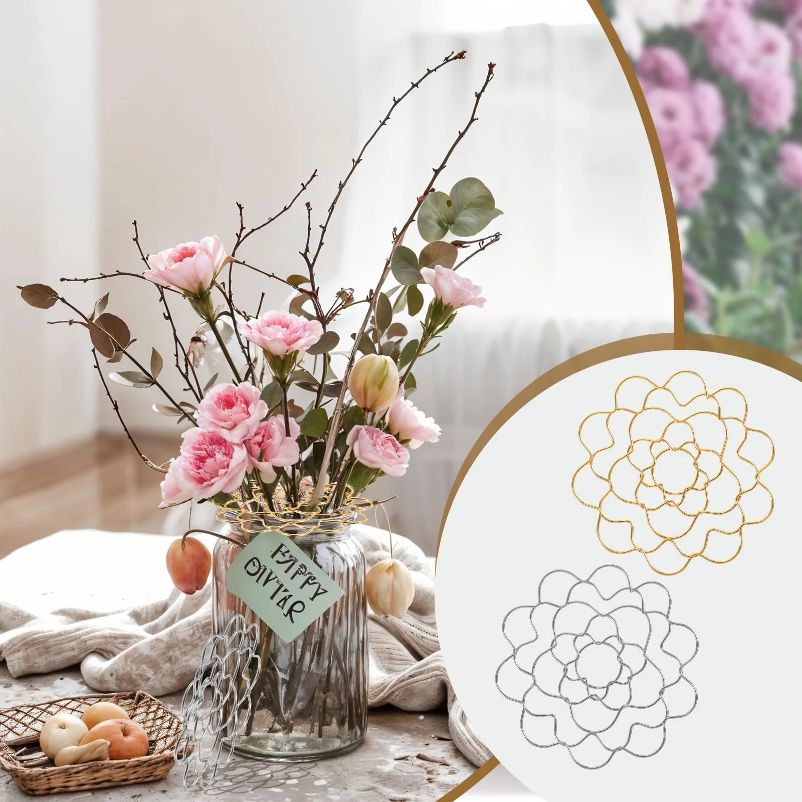 🔥LAST DAY SPECIAL PRICE: £6.99!!🌸Stainless Steel Floral Grid Organizer♻️ - Image 3
