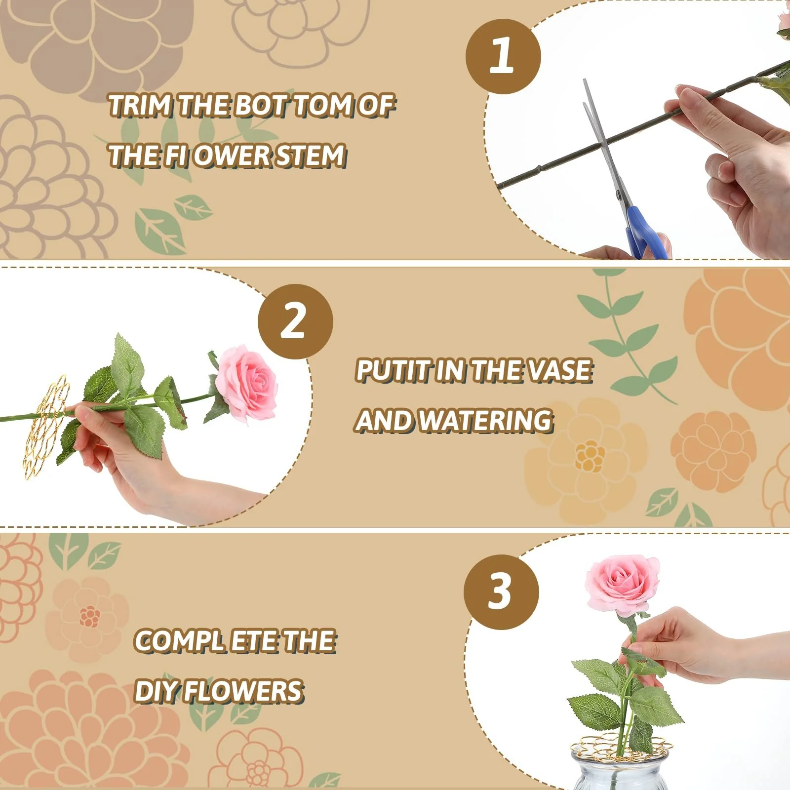 🔥LAST DAY SPECIAL PRICE: £6.99!!🌸Stainless Steel Floral Grid Organizer♻️ - Image 4