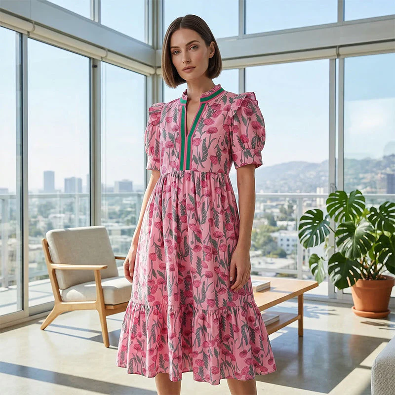 💕SPRING HOT SALE 50% OFF💕Women's Floral Print Puff Sleeve Maxi Dress - Image 7