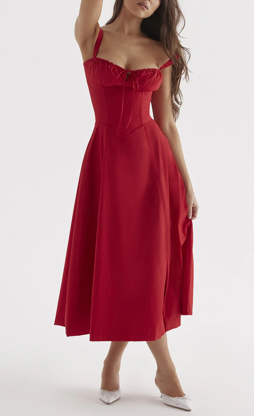 💕HOT SALE 49% OFF💕Frenchy Style All Over Print Ruched Women Lace Up Dress🌸 - Image 23