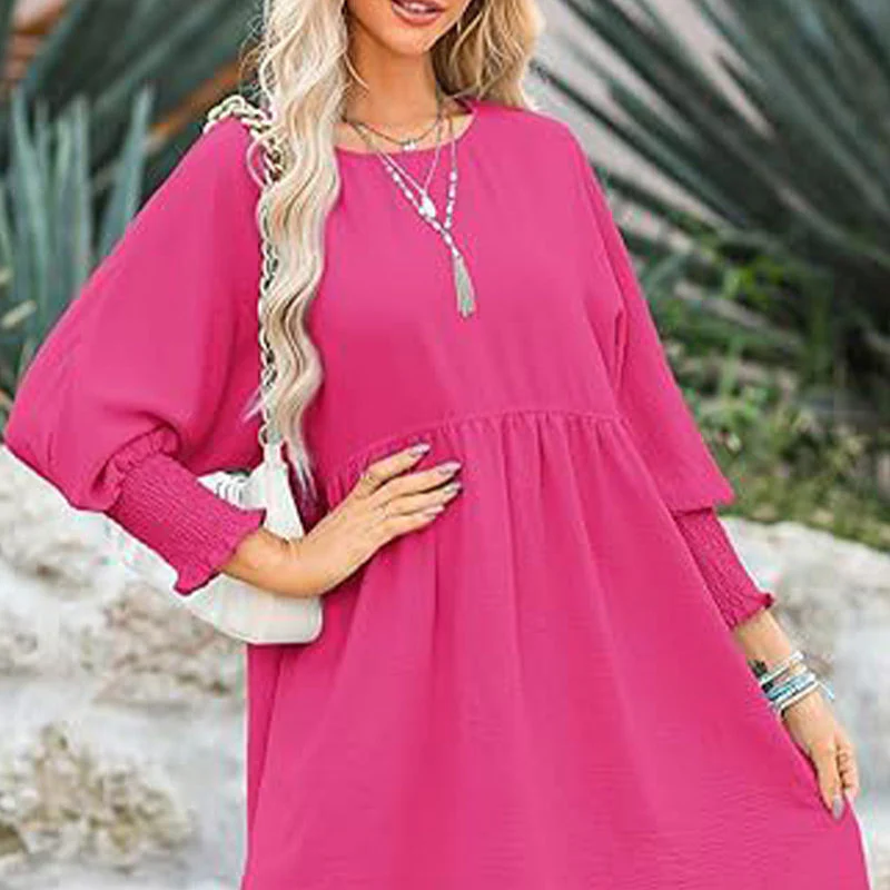 💕What should I wear tomorrow?💕Round Neck Dress with 3/4 Sleeves - Image 3