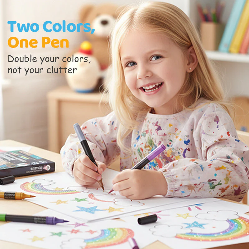 🎨Glitter Effect Brush Markers🥇✨: Create Sparkling Art Smoothly 🥳(🌈24-96 Colors | Smooth No Clog | No Bleed Through📝) - Image 3
