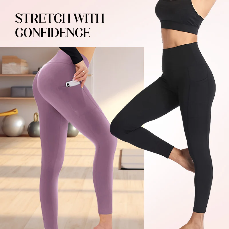 🌸High-Waisted Butt Lifting Tummy Control Shaping Training Leggings with Side Pocket - Image 3