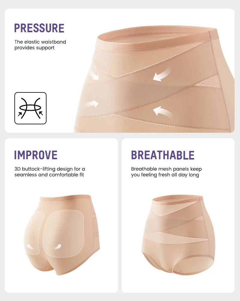 🌸Last Day-Buy 1 Get 3 Packs✨Plus-Size High-Waist Cross Tummy Control Panties - Image 20