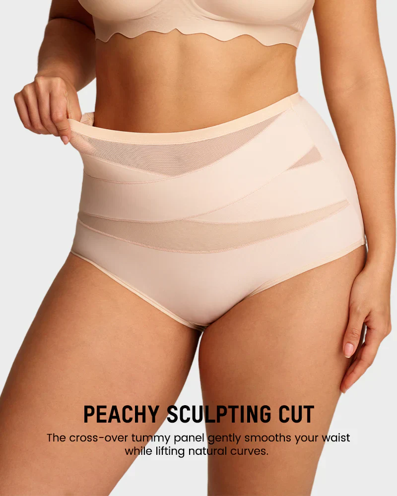 🌸Last Day-Buy 1 Get 3 Packs✨Plus-Size High-Waist Cross Tummy Control Panties - Image 21