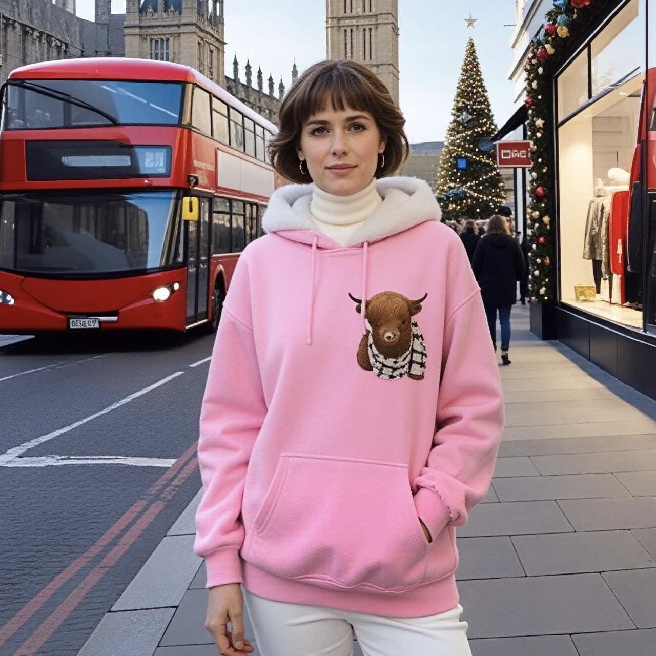 💥CHRISTMAS SALE 50% OFF!!🔥🎁Cute Highland Cow Cozy Fleece-Lined Hooded Sweatshirt🦬3 - Image 6