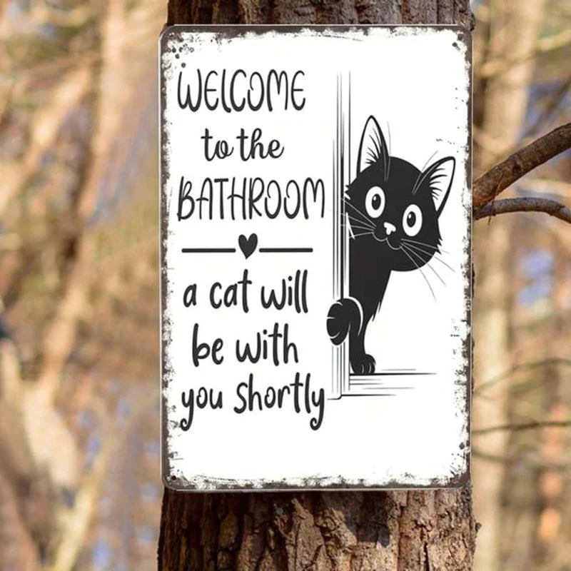 ⏳LAST DAY SALE 49% OFF🔥Vintage Highland Cow Aluminum Sign: Funny "Are You Pooping?" Black and White Bathroom Wall Decor - Image 2