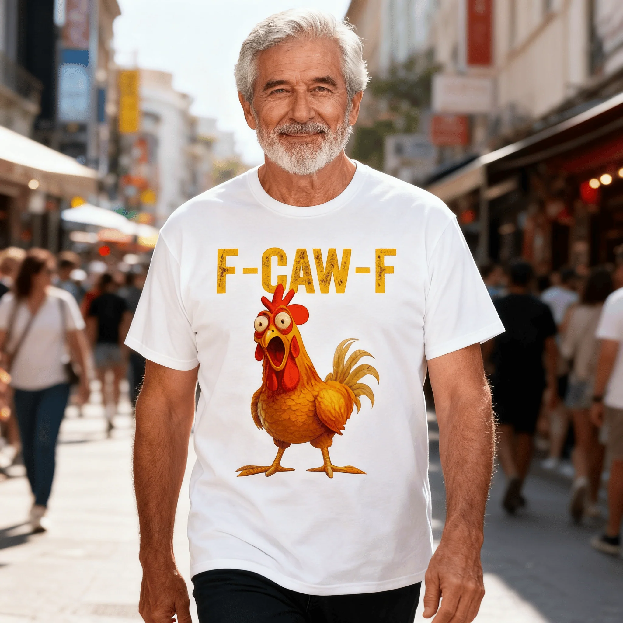 🔥LAST DAY SALE 50% OFF!!🐓F-Caw-F😍Humorous Chicken Pattern T-Shirt🖤 - Image 8