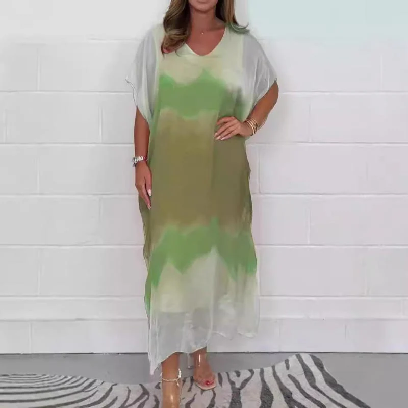 Summer Limited Time 49% Off🔥✨Women Comfortable Casual Chiffon Dip Dye Dress - Image 6