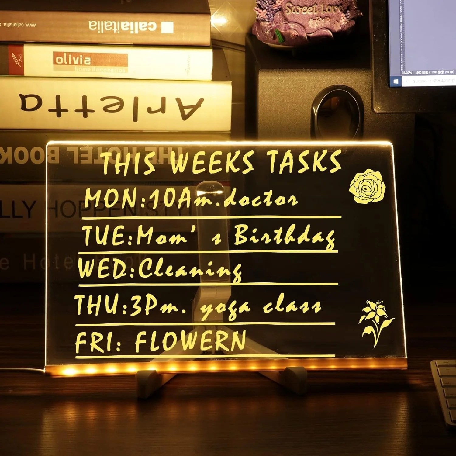 🎅Surprise price: only £8.99!!🎄LED Erasable DIY Acrylic Transparent Message Board🎁2 - Image 6
