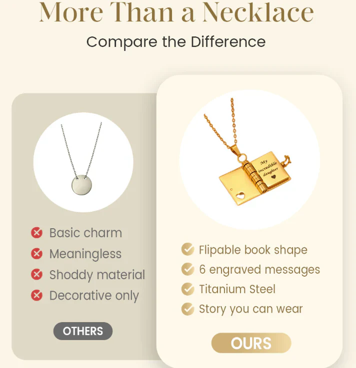 💓Mother's Day Sale 50% OFF💓My Book Necklace for Daughter,Son or Lover, Birthday Day Gift Graduation Jewelry of Love - Image 4