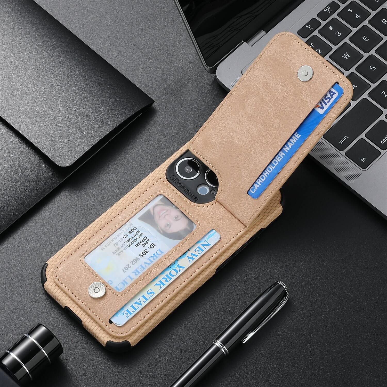 Magnetic Zipper Wallet Cover With Credit Card Holder - Image 4
