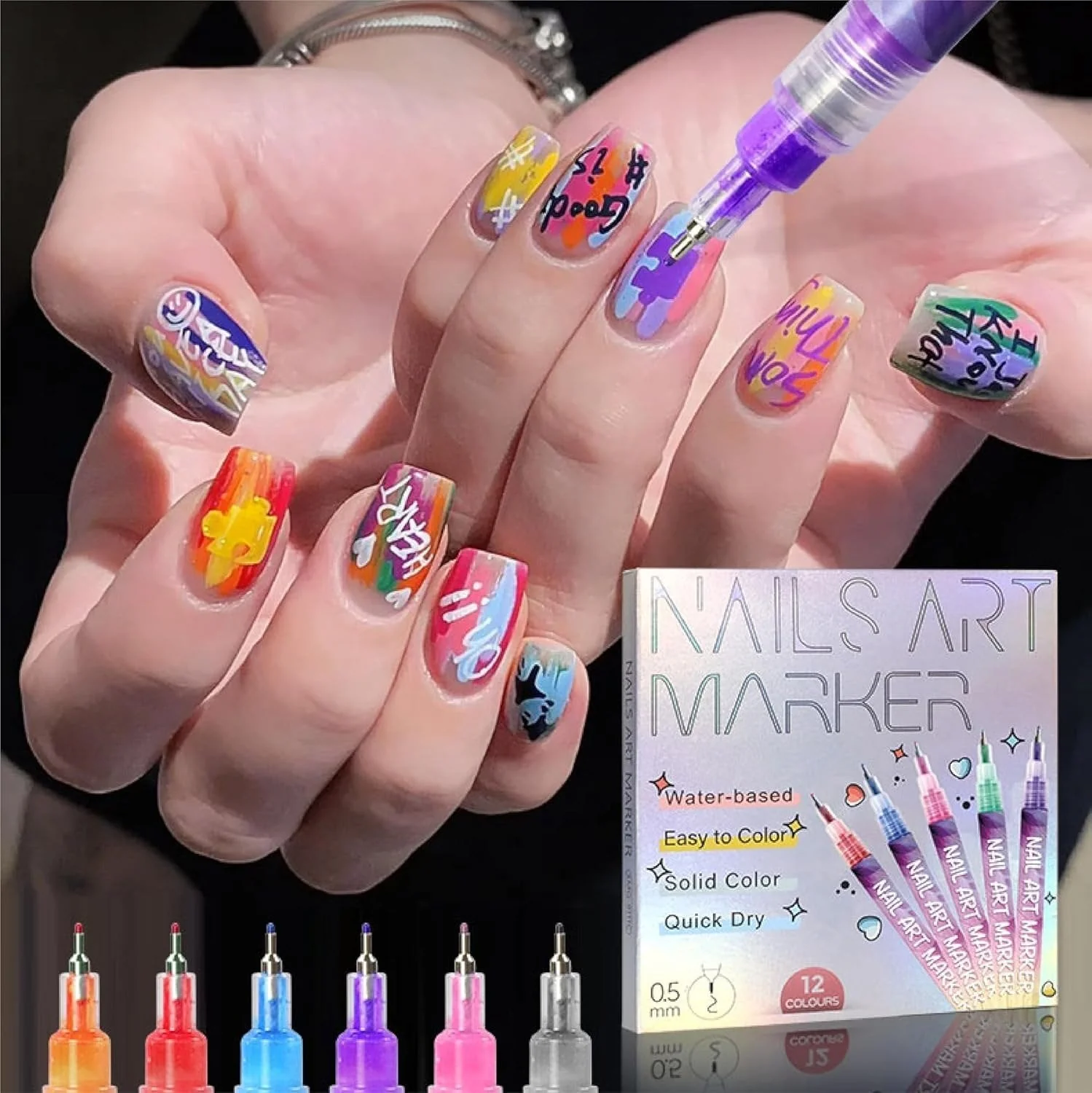 🎅CHRISTMAS SPECIAL PRICE: £9.99!!⏳12 Colors Nail Art Pens Set🎨💅3 - Image 7