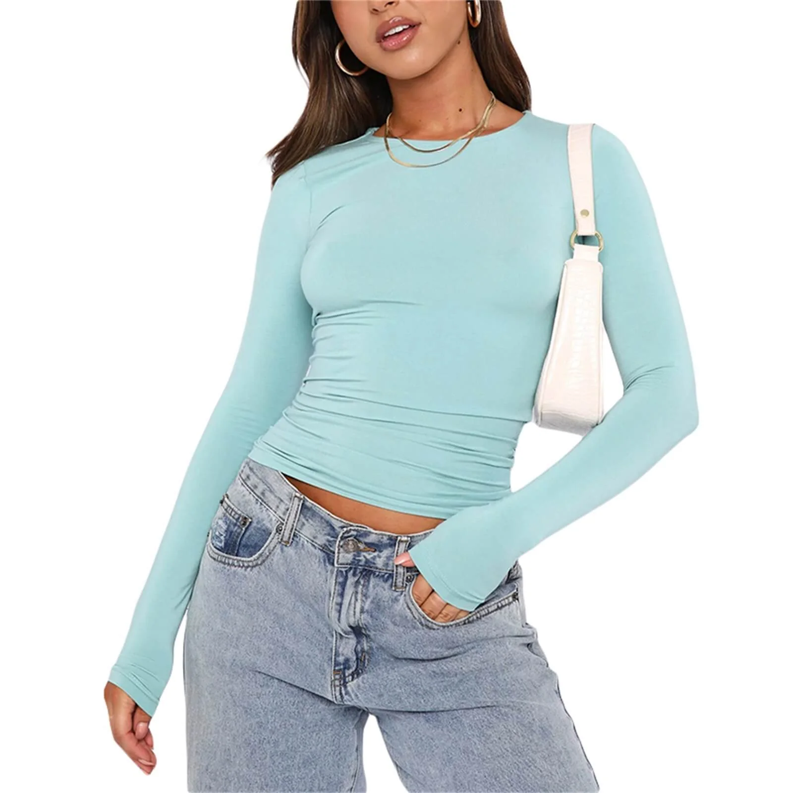 🏆Limited Sale 49% OFF🔥Women’s Basic Slim Open Navel T-shirt 3 - Image 9