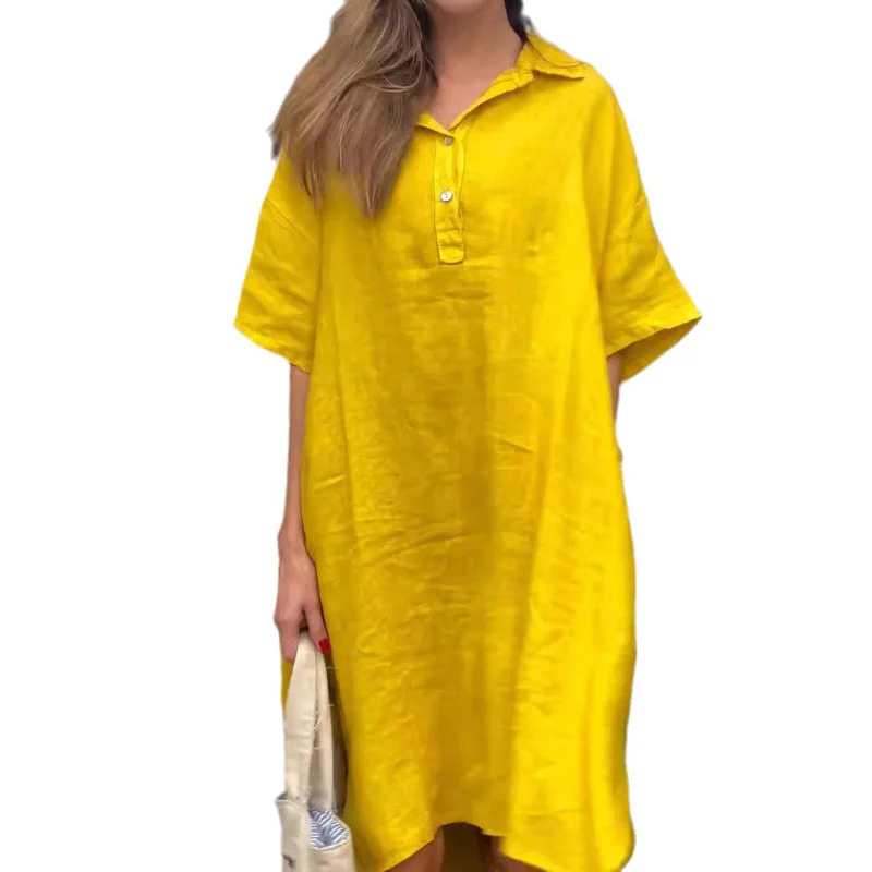 💃HOT SALE 49% OFF💃Oversized Shirt Midi Dress with Pocket - Image 5