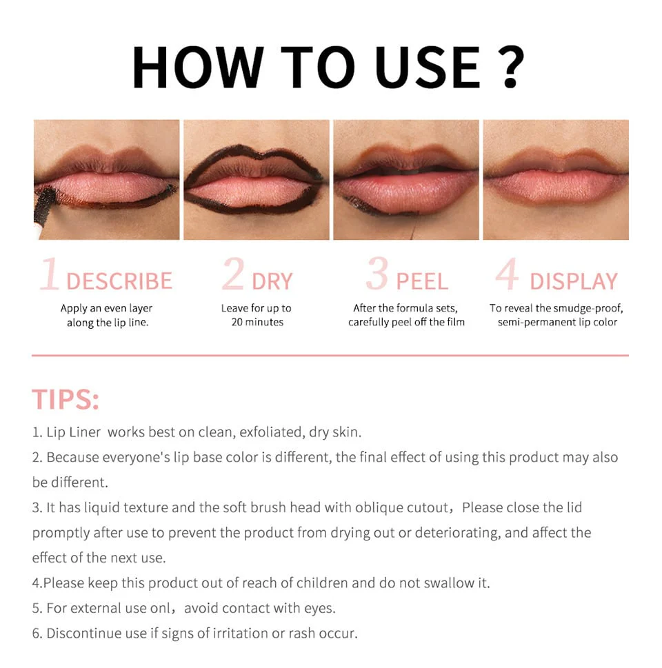 🔥Last Promotion - BUY 1 GET 3 IN ALL!!👄Peel-Off Lip Liner Stain - Lasts All Day & Night Lipliner - Image 12