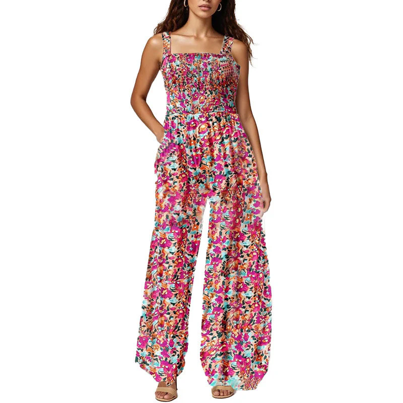 🏖️LAST DAY SALE: ONLY £14.99!!🌼Women’s Casual Print Sleeveless Overalls Jumpsuits - Image 5