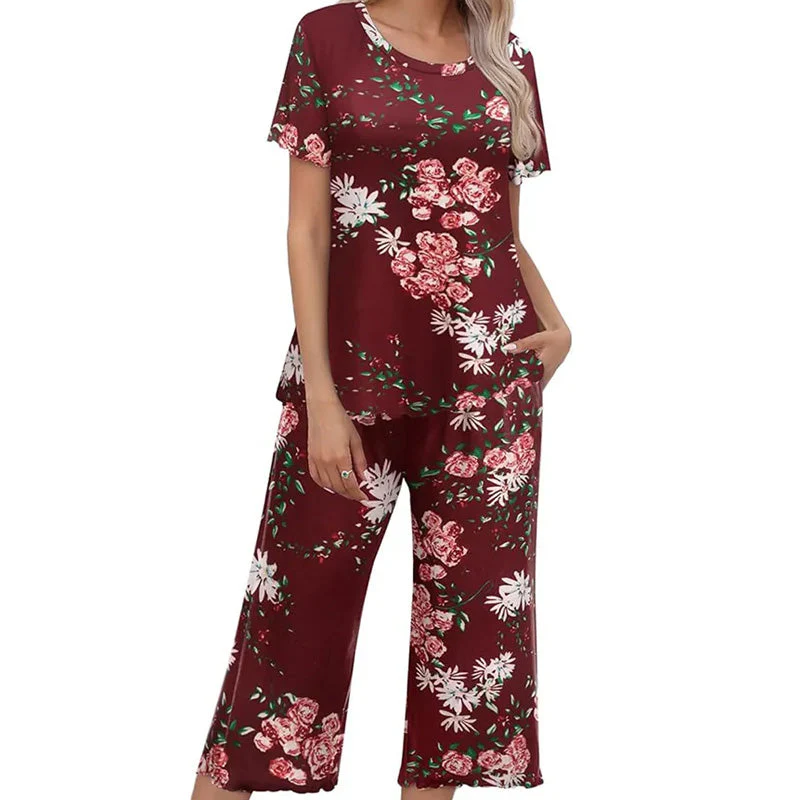 🎁Hot Sale 50% OFF⏳Women's Printed Top & Pants Sleepwear Set - Image 14
