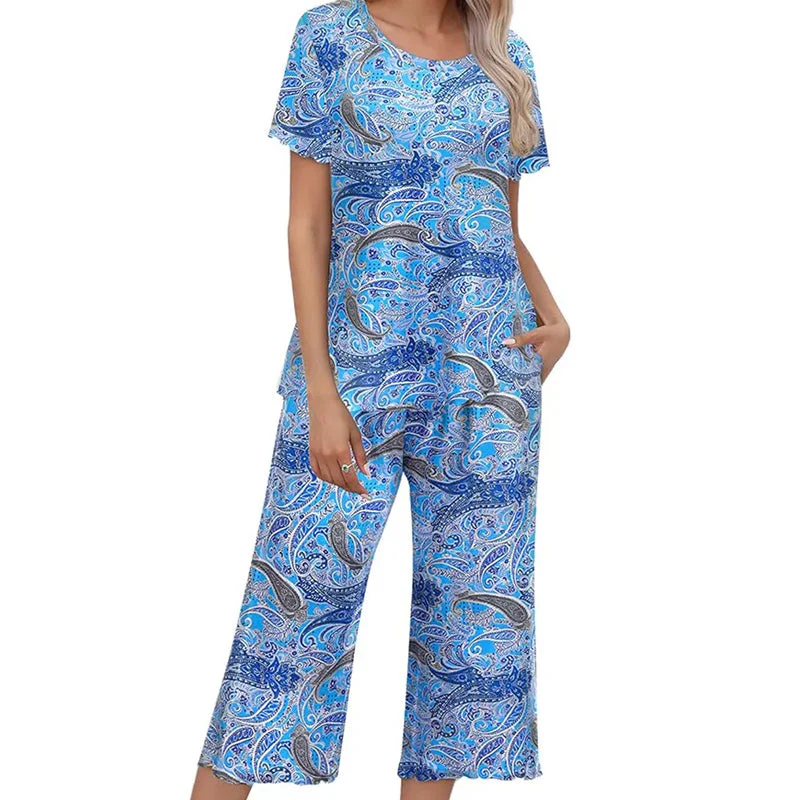 🎁Hot Sale 50% OFF⏳Women's Printed Top & Pants Sleepwear Set - Image 16