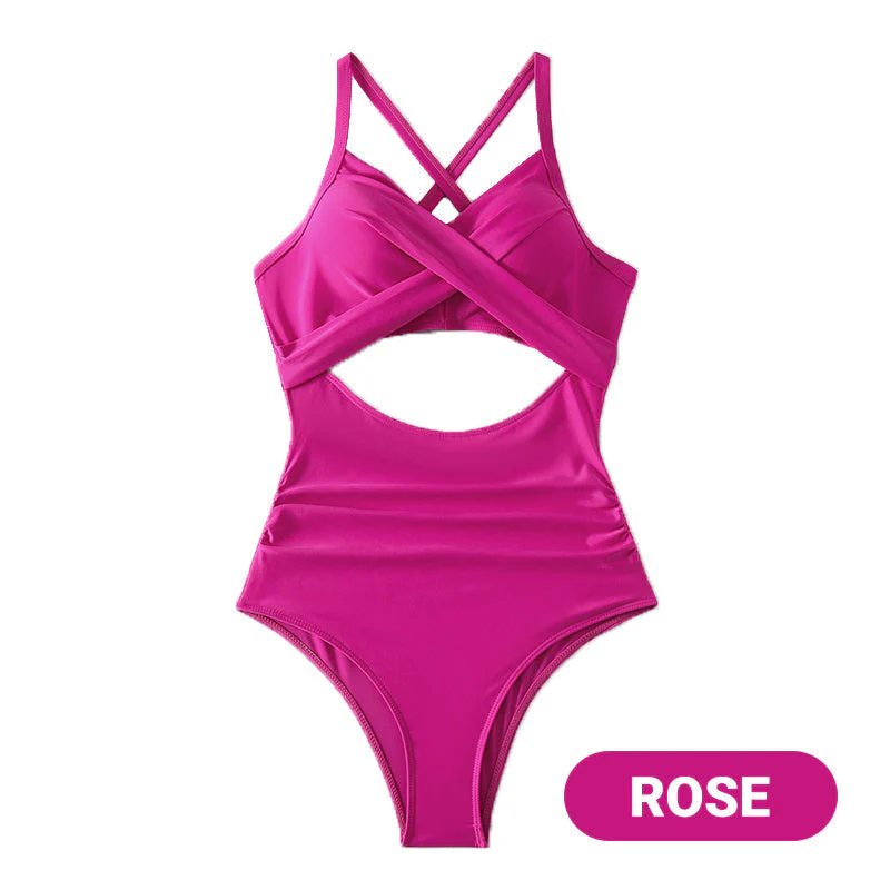 🏖️Last Day Special Price: ONLY ￡9.99!!🩱Women's Solid Ribbed Cutout-Front Shaping Swimsuit👙 - Image 13