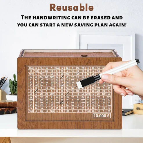 🔥Last Day Sale 70% OFF!!🔥Wooden Lottery Ticket Game Board & Money Box with Counter - Image 3
