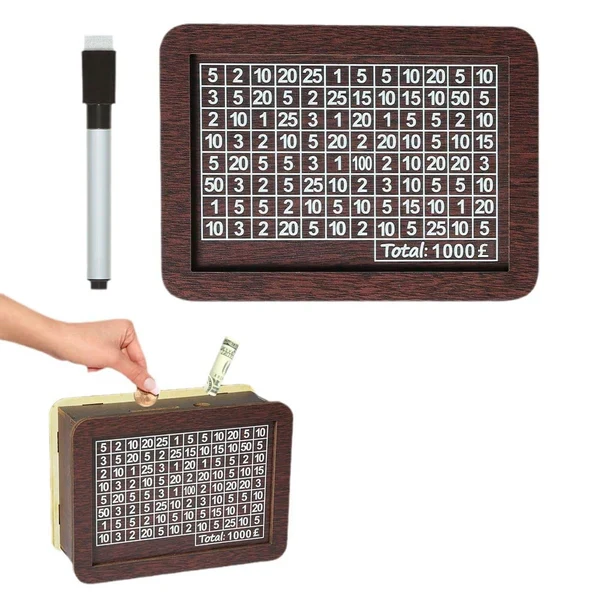 🔥Last Day Sale 70% OFF!!🔥Wooden Lottery Ticket Game Board & Money Box with Counter - Image 4