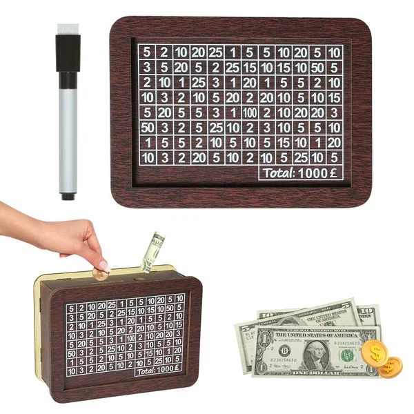 🔥Last Day Sale 70% OFF!!🔥Wooden Lottery Ticket Game Board & Money Box with Counter - Image 5
