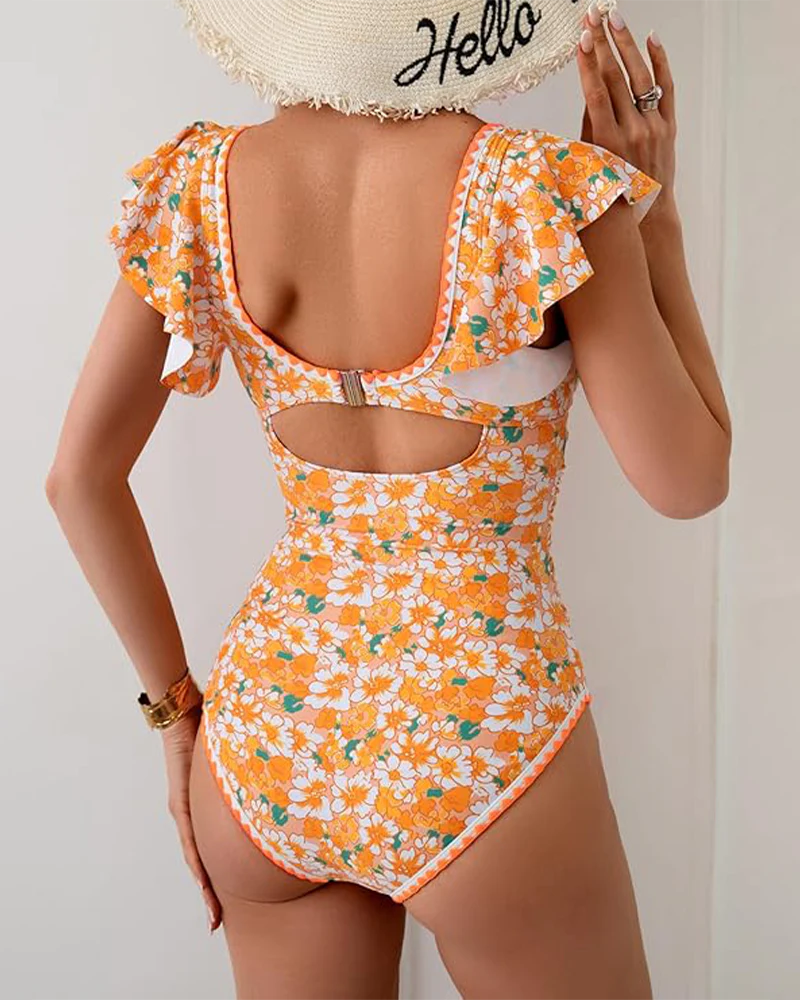 🌸LAST DAY SALE 50% OFF💕Tummy Control Bathing Suit V Neck Shell Stitched SwimSuit - Image 5