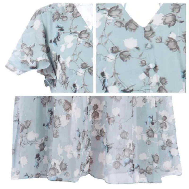 💐LAST DAY SALE 50% OFF💐Short Sleeve Long Dress with Floral Print - Image 11